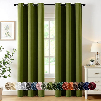 MIULEE Light Olive Green Blackout Curtains by MIULEE