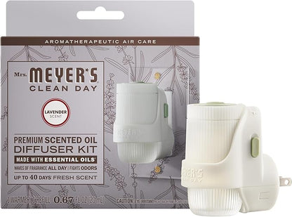 MRS. MEYER'S CLEAN DAY Premium Scented Oil Diffuser Kit, 1 warmer and .67 fl oz by MrsMeyers