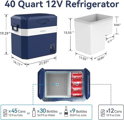 Car Fridge Portable 12V Refrigerator 40 Quart 12 Volt Freezer Compressor Cooler - Image 3