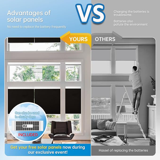 DENFOON Motorized Blinds with Remote, Thermal ElectricBlinds【Solar Panel】 - Image 5