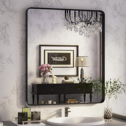 ISKM Wall Framed Mirror for Bathroom 28" x 36" Rectangular Hanging Mirror by ISKM-IStillKeepMovin