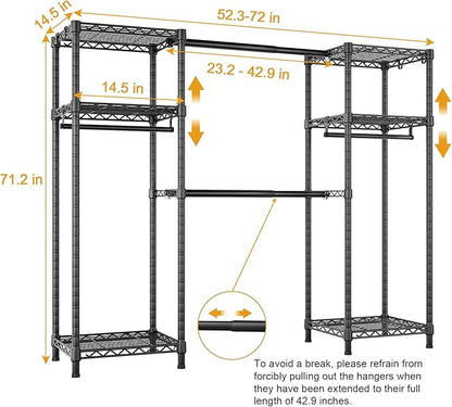 Ulif E7 Garment Rack, Heavy Duty Clothes Storage System - Image 5