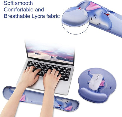Mouse Pad Keyboard Wrist Rest, Gel Non Slip Rubber Wrist Support Rest Mouse Pad - Image 2