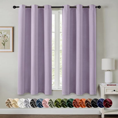 MIULEE Lilac Blackout Curtains for Bedroom Living Room 63 Inches Long 2 Panels by MIULEE