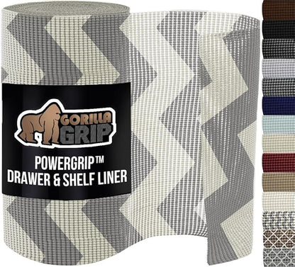 GORILLA GRIP powerGRIP Drawer Shelf and Cabinet Liner, Thick Strong Hold by GorillaGrip