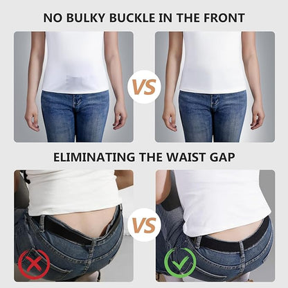 JASGOOD Women No Show Stretch Belt Elastic Web Strap Belt - Image 3