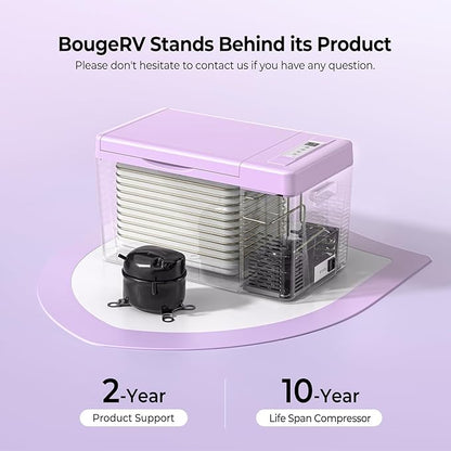 BougeRV Purple 23Quart Portable Refrigerator, 12 Volt Fridge 22L, Portable - Image 8