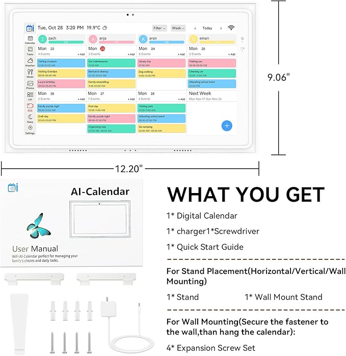 Missfly 12.3 Inch AI Calendar, Electronic Calendar Planner Wall Touch Screen - Image 9