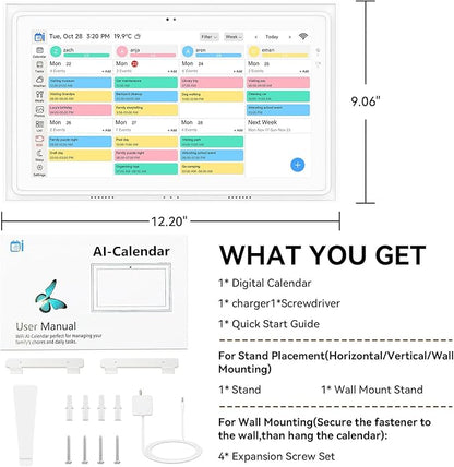 Missfly 12.3 Inch AI Calendar, Electronic Calendar Planner Wall Touch Screen - Image 9