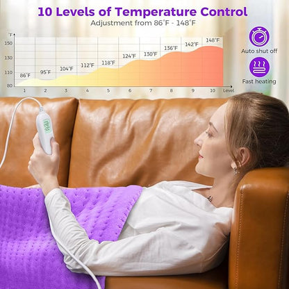 NOWWISH Heating Pad for Back Pain Relief & Period Cramps, 24x12 Inches Electric - Image 4