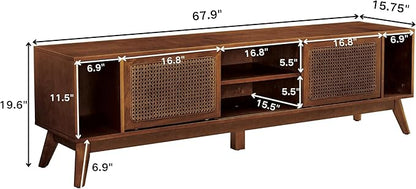 LKTART 68 Inch Mid Century Modern TV Stand - Image 2