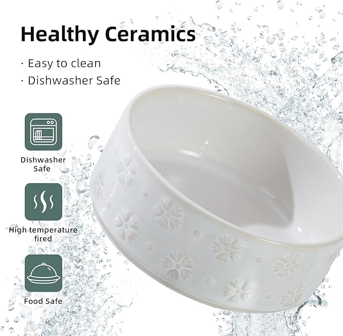 Ceramic 5.1inch Raised Double Bowls Set - Image 7
