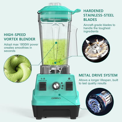 OMMO Blender 1800W, Professional High Speed Countertop Blender - Image 4
