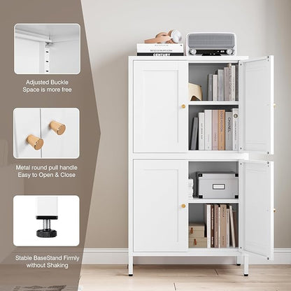 Yizosh Metal Pantry Cabinet, Tall Kitchen Pantry Storage Cabinet - Image 6