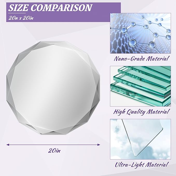 Bathroom Mirror for Wall, Beveled Edge Frameless Wall Mount Vanity Mirror - Image 5