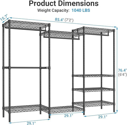 VIPEK V5 Plus Large Portable Closet Rack Freestanding Wardrobe Closet, 85.4" L - Image 6