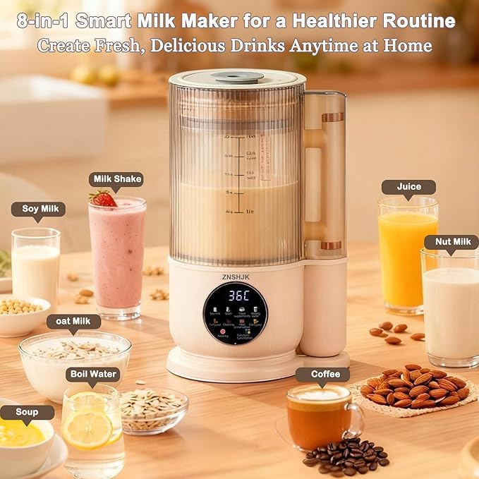 50oz Nut Milk Maker & Grinders, 10-in-1 Soy, Oat & Rice Milk Maker - Image 2