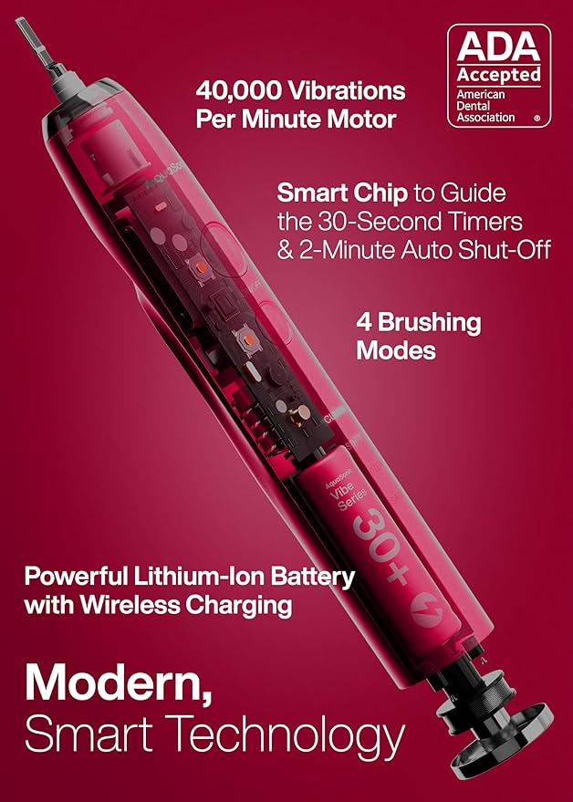 Aquasonic Vibe Series Ultra-Whitening Toothbrush – ADA Accepted Electric - Image 2