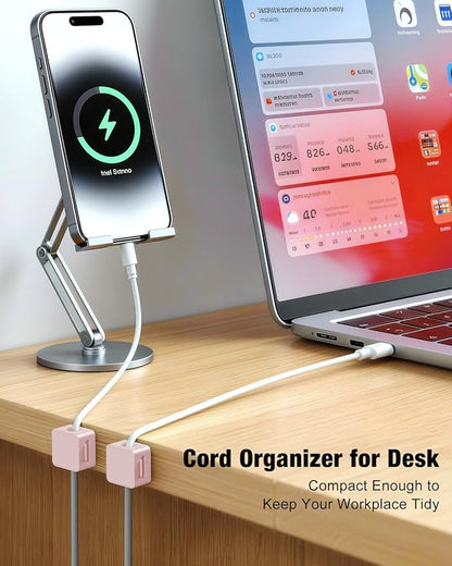 6 Pack Cord Holder, Strong Adhesive Desk Cord Organizer Magnetic Easy Open - Image 2