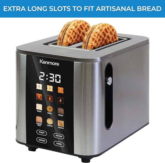 Kenmore 2-Slice Digital Touchscreen Toaster - 900W Stainless Steel - Image 7