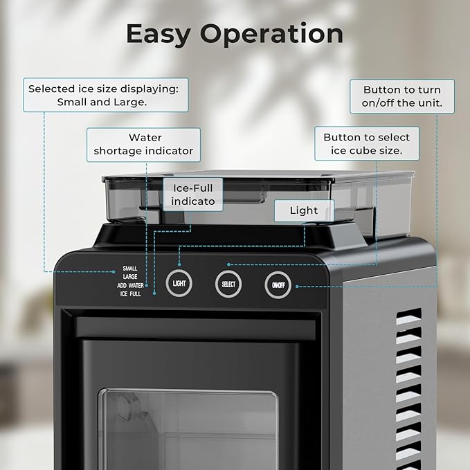 Antarctic Star Countertop Ice Maker, 26lbs/24H Ice Machine, Self-Cleaning - Image 6