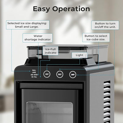 Antarctic Star Countertop Ice Maker, 26lbs/24H Ice Machine, Self-Cleaning - Image 6