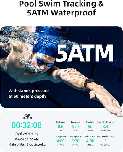 Parsonver Smart Watch for Swimming, 5ATM Waterproof Watch for Pool & Open Water - Image 2