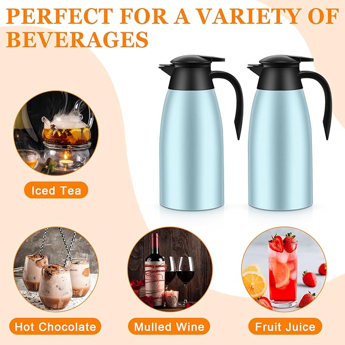 Norme 2 Pcs Thermal Coffee Carafe Insulated Stainless Steel Coffee Carafe - Image 4