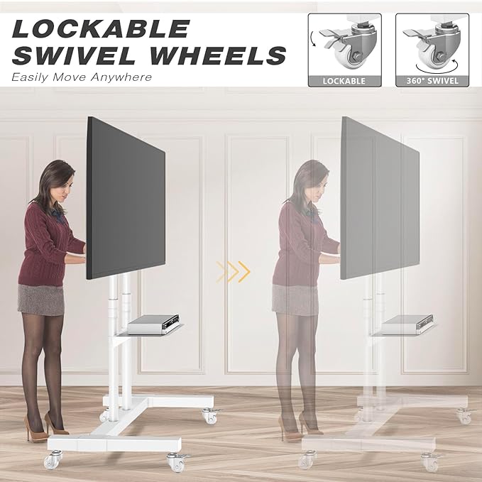 TVON Upgraded Mobile TV Stand on Wheels - Image 4