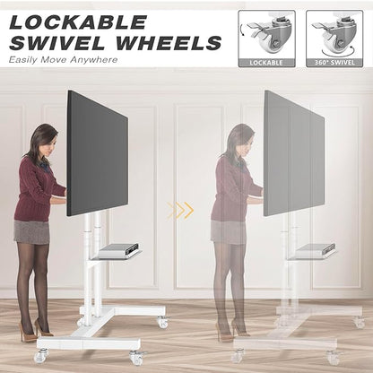 TVON Upgraded Mobile TV Stand on Wheels - Image 4