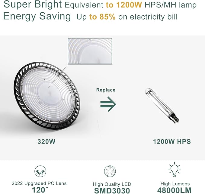 ACOHOOK Smart 320W LED High Bay Light - Image 4