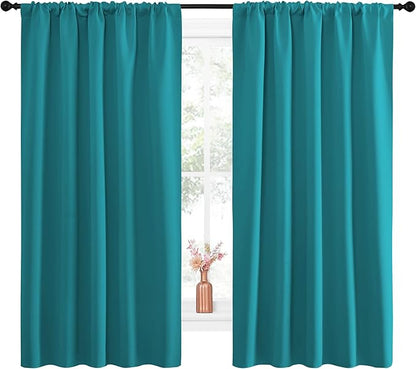 NICETOWN Peacock Blue Blackout Curtains Panels - Image 2