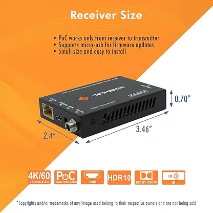 J-Tech Digital 4K HDMI & USB C Extender Over Single Cat5 5e 6 7 Cable, - Image 7