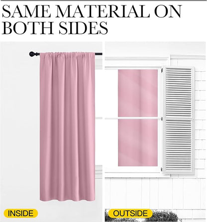 NICETOWN Window Curtains Blackout Drapes, Rouge Pink, 1 Pair, 52 by 84-Inch - Image 5