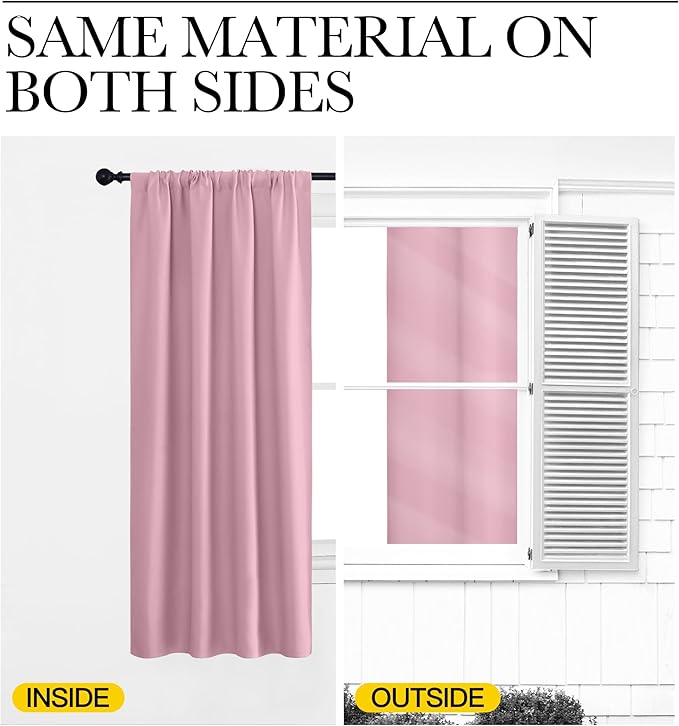 NICETOWN RV Blackout Curtains for Camper Windows, Rouge Pink, Kitchen Curtains - Image 5