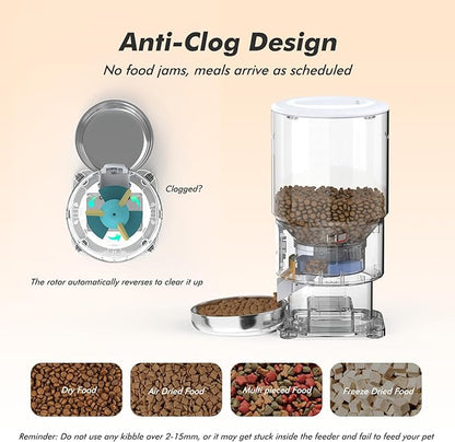 Automatic Cat Feeder - 5L Anti-Clog Cat Food Dispenser Keeps 2-15mm Dry Food - Image 5