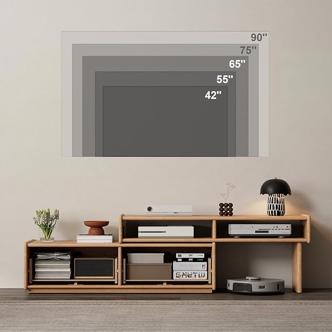 YQJJGL Solid Wood TV Stand for TVs up to 65 Inch， Walnut TV Stand - Image 3