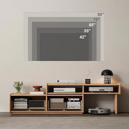 YQJJGL Solid Wood TV Stand for TVs up to 65 Inch， Walnut TV Stand - Image 3