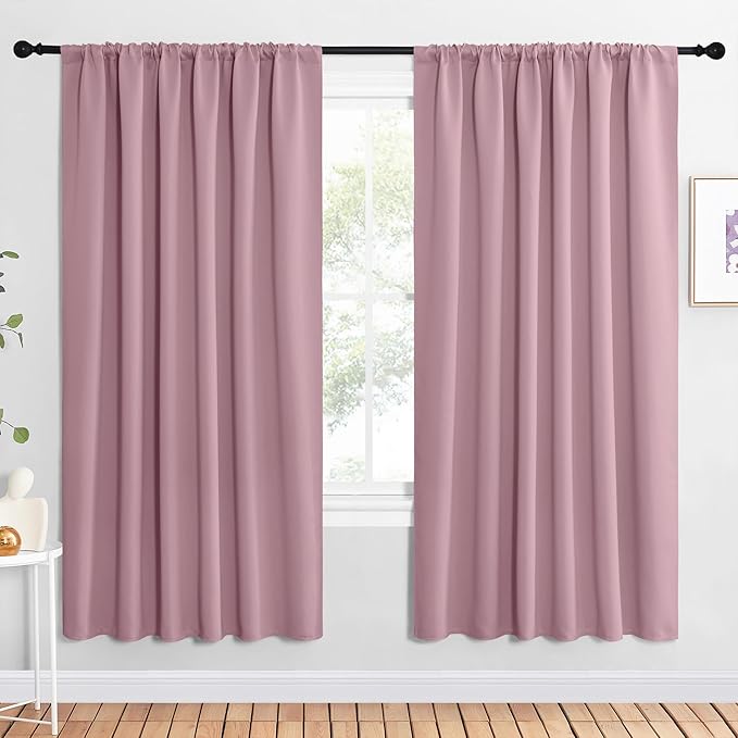NICETOWN 2 Panels Blackout Curtains, Rod Pocket Window Curtains Room Darkning by NICETOWN