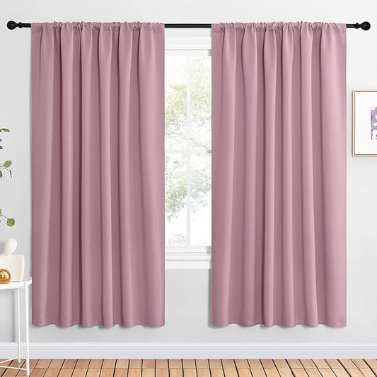 NICETOWN 2 Panels Blackout Curtains, Rod Pocket Window Curtains Room Darkning by NICETOWN