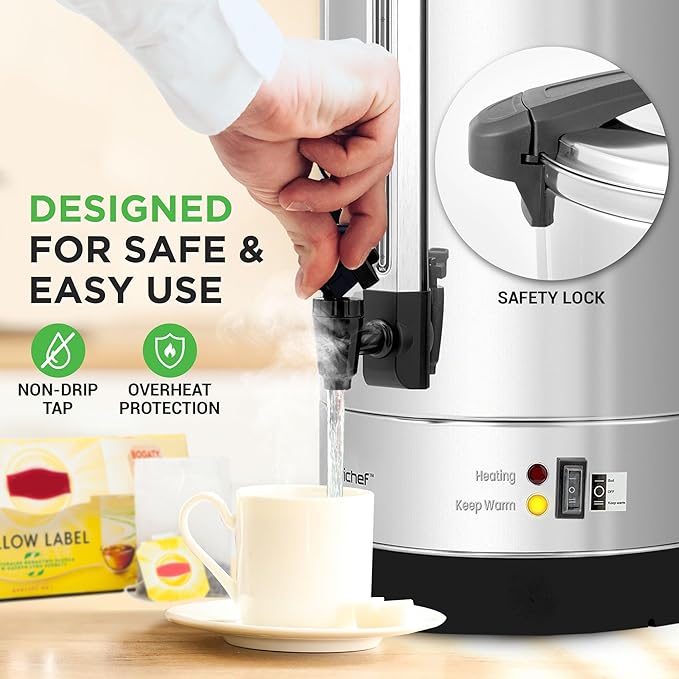 NutriChef Water Boiler and Hot Water Dispenser, 19L Electric Beverage Dispenser - Image 4