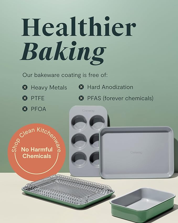 Caraway Nonstick Ceramic 6 Cup Muffin Pan – Non-Toxic, PTFE & PFOA Free – Oven - Image 6