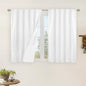 LAMIT 100% Blackout White Linen Curtains, 40 Inches Linen Textured Thermal by LAMIT