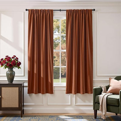 Lazzzy Velvet Blackout Curtains Thermal Insulated Room Window Drapes Super Soft by Lazzzy