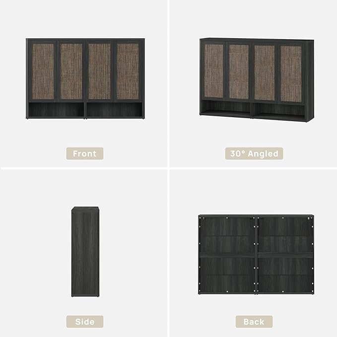 SICOTAS Rattan Shoe Storage Cabinet - Image 9