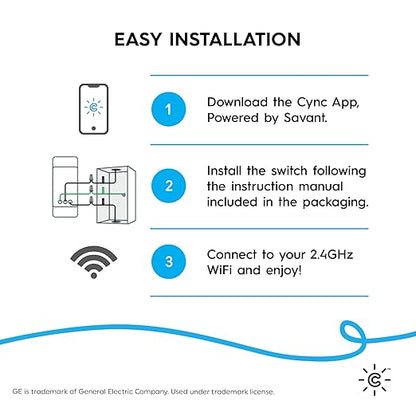GE Smart C 2-amp Multi-Location White Wi-Fi Compatibility Touchless Illuminated - Image 3