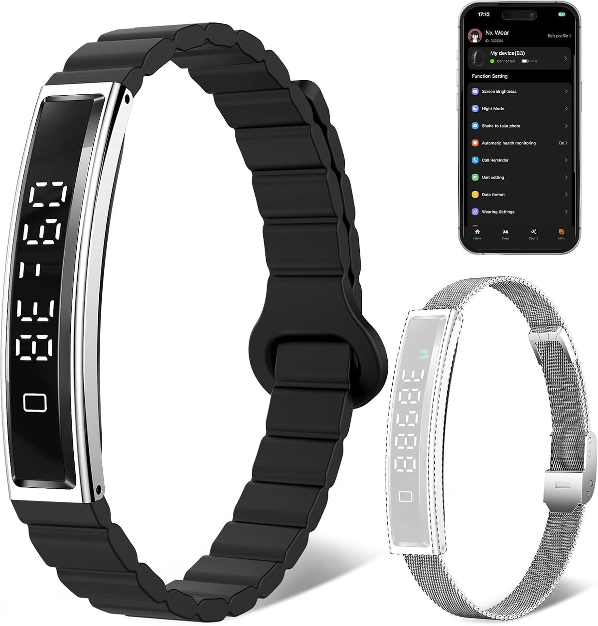 smart bracelet for women men fitness health tracker, main product view