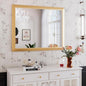 Amorho Bathroom Mirror, 40x32 Inch Gold Thick Metal Framed Wall Mirrors by Amorho