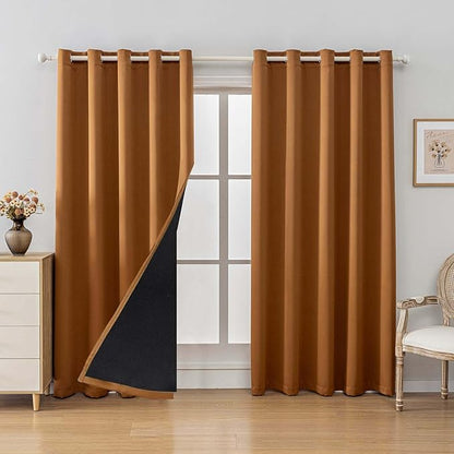 Anytime 100% Blackout Curtain 2 Panels Set, Thermal Insulated Window Drapes by Anytime