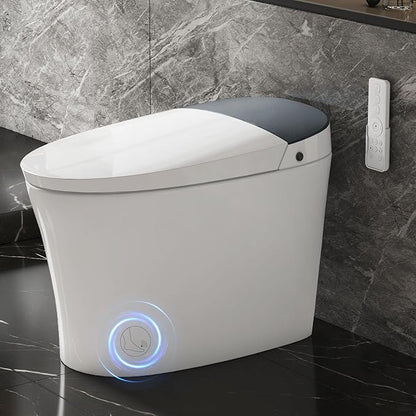 Smart Toilet with Bidet – Auto Open/Close Lid, Foot Sensor, Instant Warm Water by Unknown
